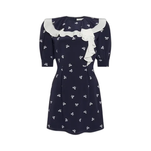 Bow-Print Mini Dress