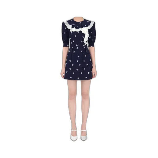 Bow-Print Mini Dress