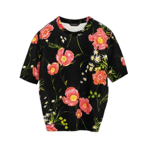 Floral-Print Knitted Top