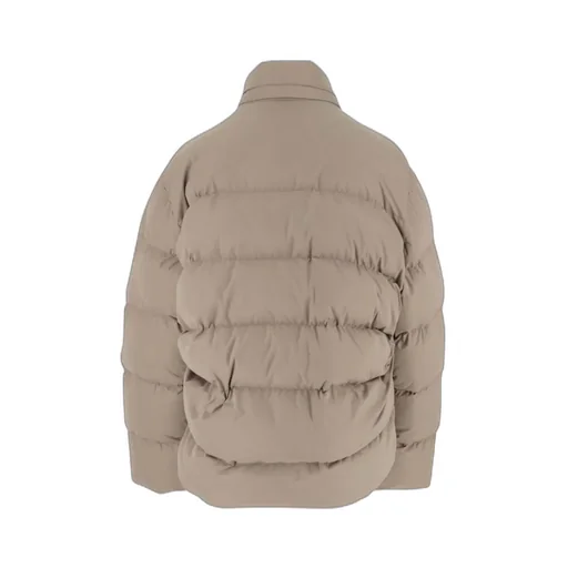 Logo Printed Zip-Up Puffer Jacket