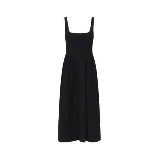 Square-Neck Pleated Dress