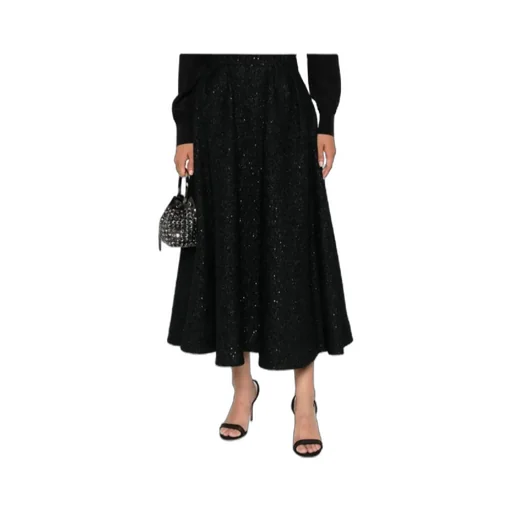 Sequin-Embellished Pleated Skirt