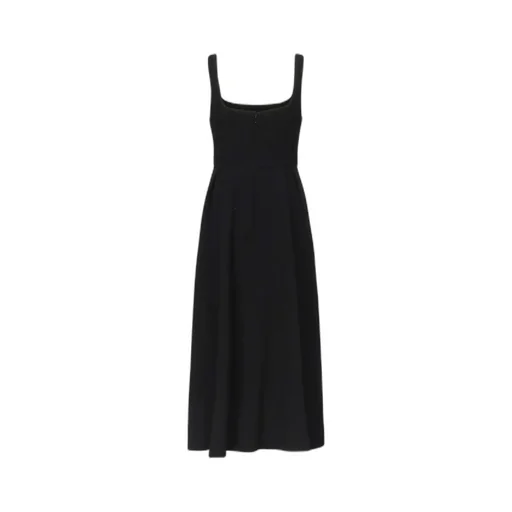 Square-Neck Pleated Dress
