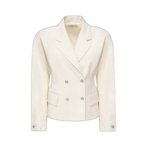 Crystal-Embellished Double-Breasted Jacket