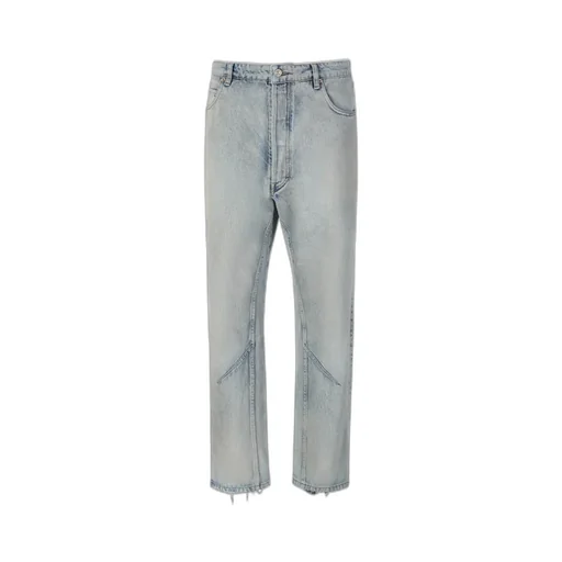 Distressed Straight-Leg Jeans