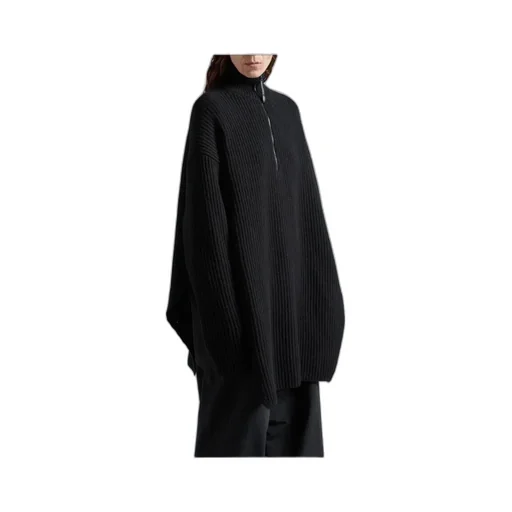 Half-Zip High Neck Poncho