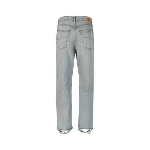 Distressed Straight-Leg Jeans
