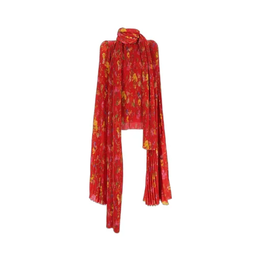 Lilies Scarf Pleated Blouse
