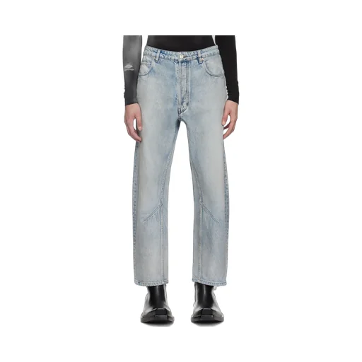Distressed Straight-Leg Jeans