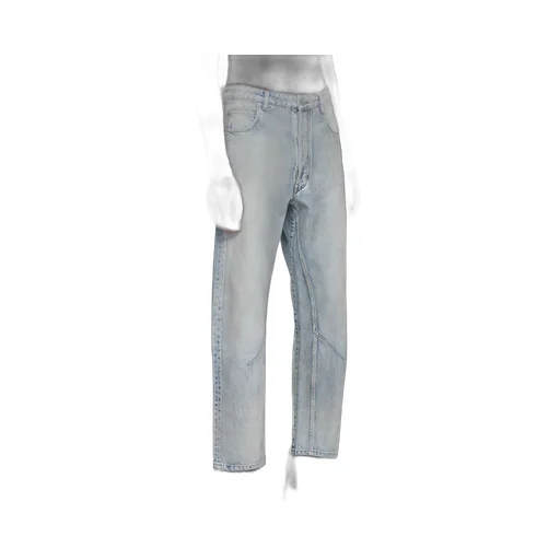 Distressed Straight-Leg Jeans
