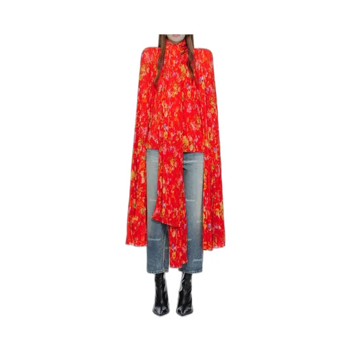 Lilies Scarf Pleated Blouse