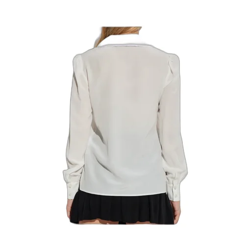 Lace-Trimmed Collared Blouse