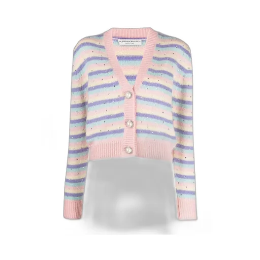 Striped Diamond Trim Short Cardigan