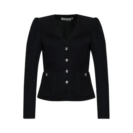 V-Neck Button Embellished Blazer
