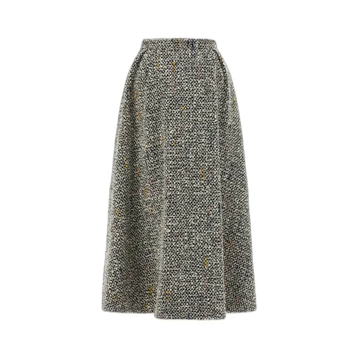 Embellished Tweed Midi Skirt