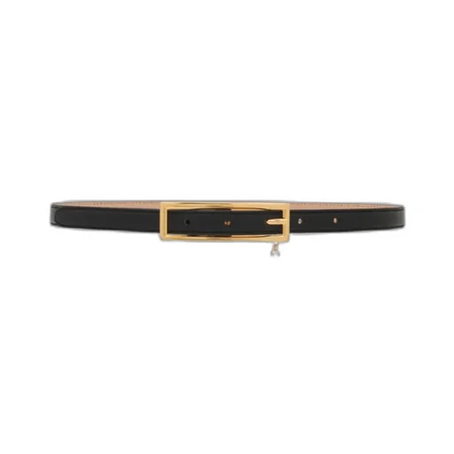 Logo Charm Buckle Slim Belt