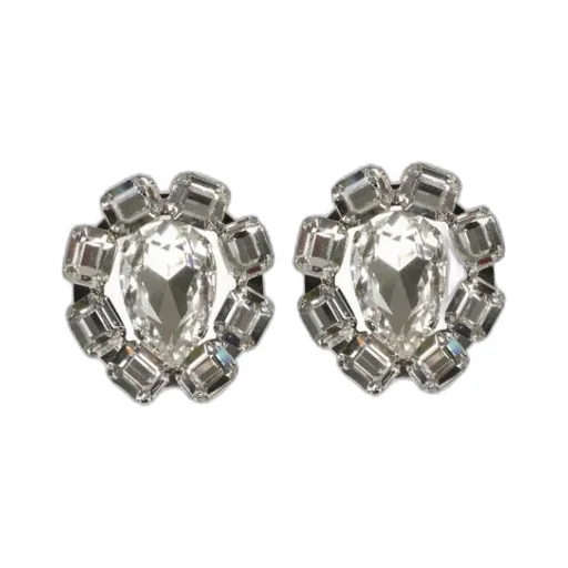Crystal-Embellished Clip-On Earrings