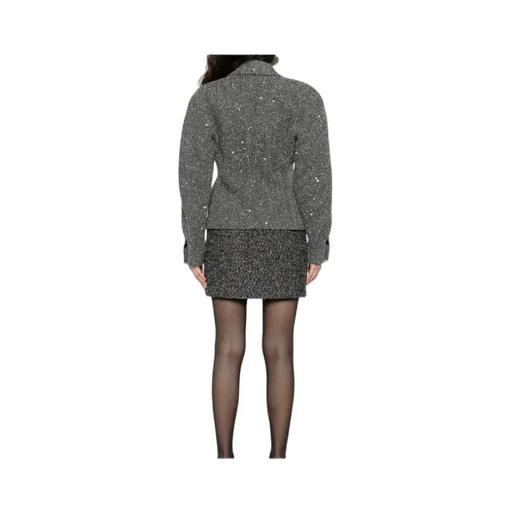 Sequin-Embellished Herringbone Jacket