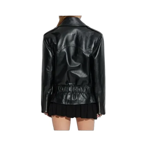 Long-Sleeved Leather Jacket