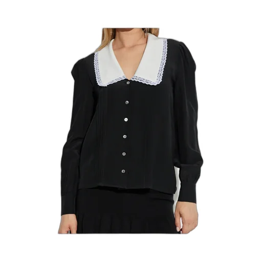 Lace-Trimmed Collar Blouse