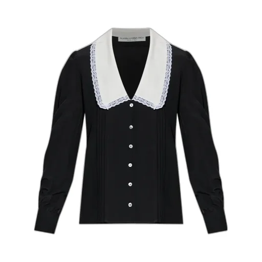 Lace-Trimmed Collar Blouse