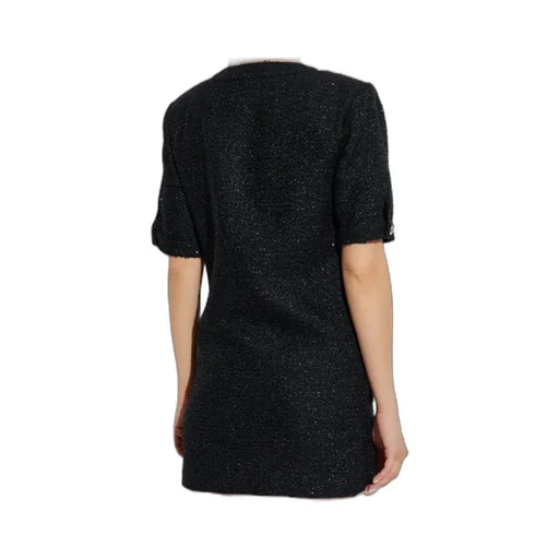 Bow Detailed Mini Tweed Dress