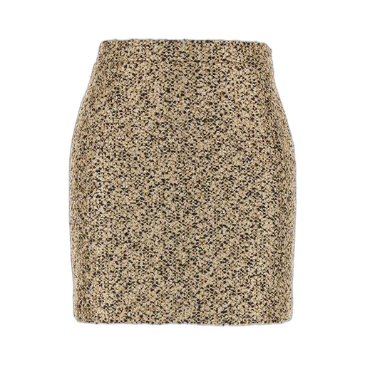 Straight Hem Tweed Mini Skirt