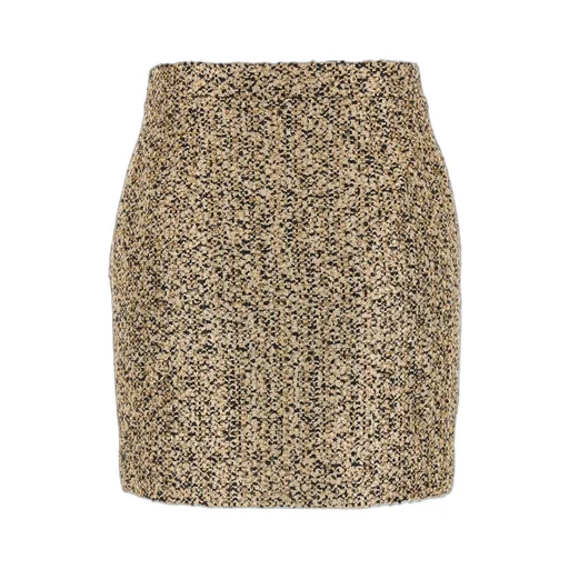 Straight Hem Tweed Mini Skirt