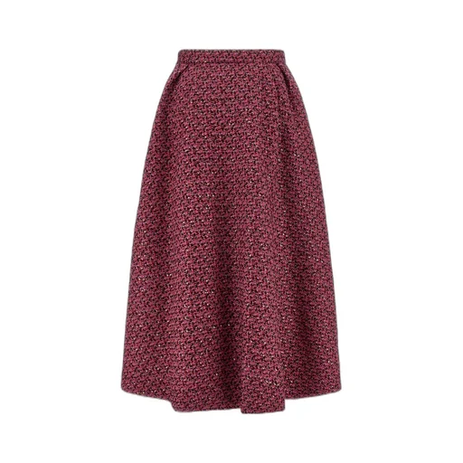 Sequin-Embellished Tweed Midi Skirt