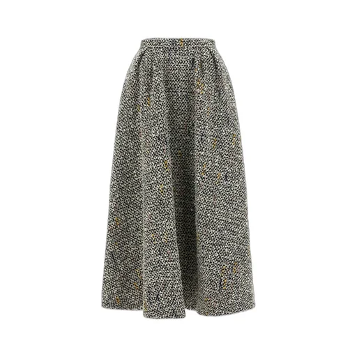 Embellished Tweed Midi Skirt