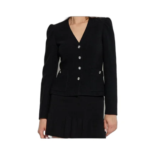 V-Neck Button Embellished Blazer