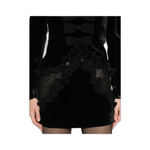 Velvet Mini Dress With Bow Detail
