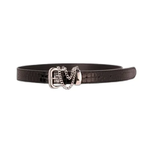 Crocodile-Effect Chain-Detail Belt
