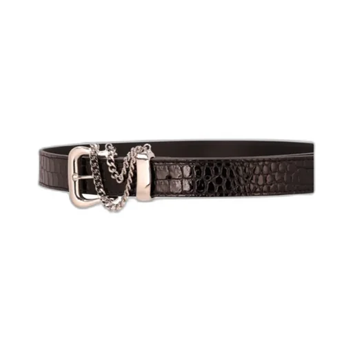 Crocodile-Effect Chain-Detail Belt