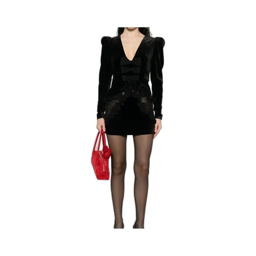 Velvet Mini Dress With Bow Detail