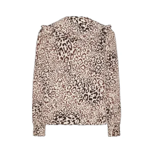 Leopard-Print Silk Blouse