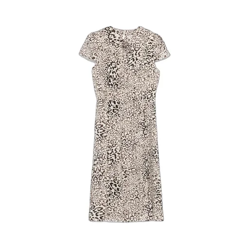 Leopard-Print Pleated Midi Dress