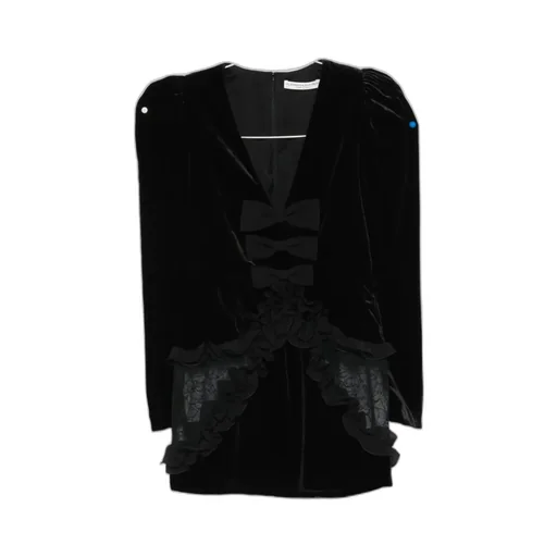 Velvet Mini Dress With Bow Detail