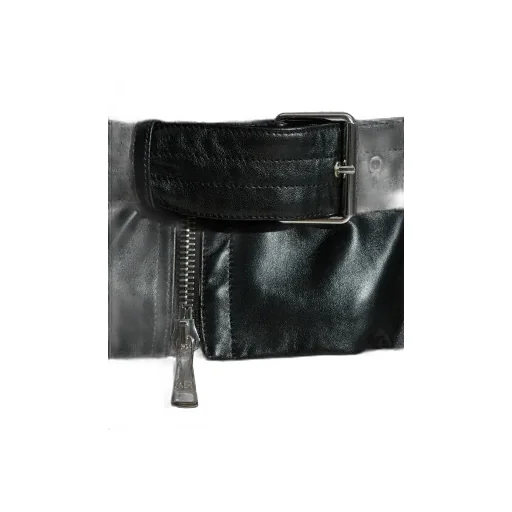 Long-Sleeved Leather Jacket