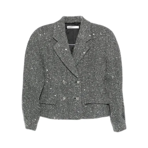 Sequin-Embellished Herringbone Jacket