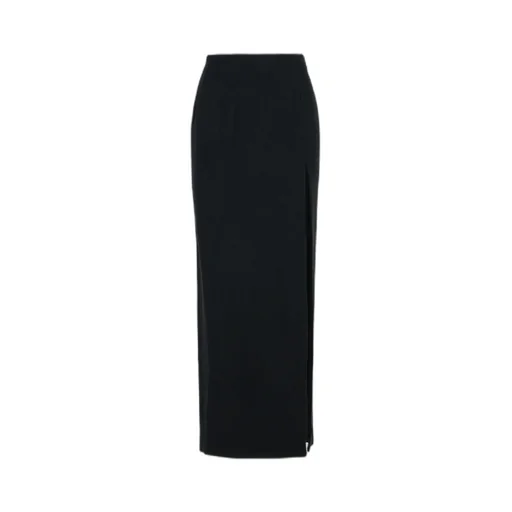 Long Skirt In Black Virgin Wool Blend