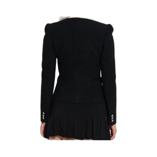 V-Neck Button Embellished Blazer
