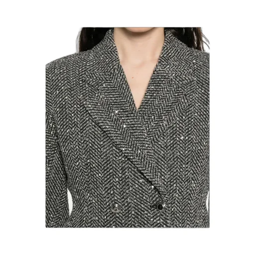 Sequin-Embellished Herringbone Jacket