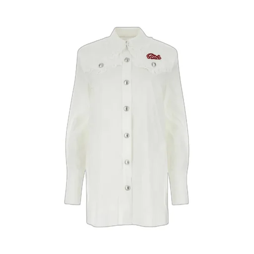 Logo-Patch Straight Hem Mini Shirt Dress