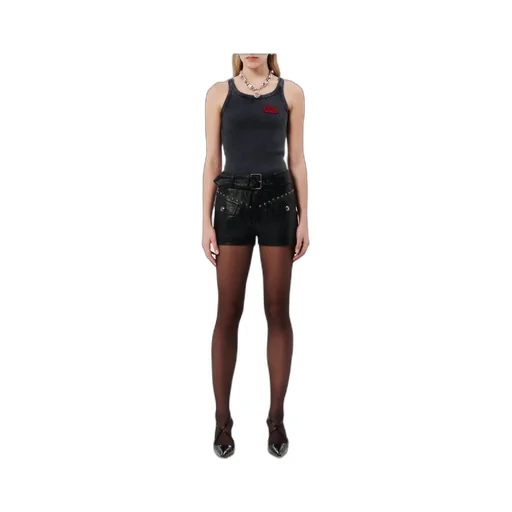 Logo-Patch Sleeveless Ribbed Tank Top