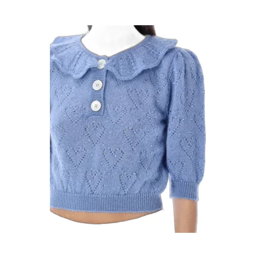 Crystal Embellished Short Sweater