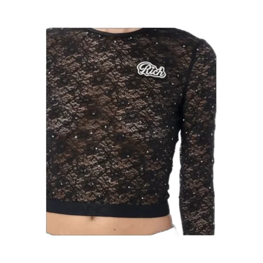 Long-Sleeved Crewneck Laced T-Shirt