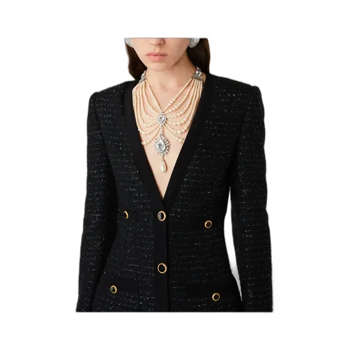 Jwl Buttoned Sequinned Tweed Dress