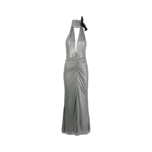Halterneck Open-Back Maxi Dress