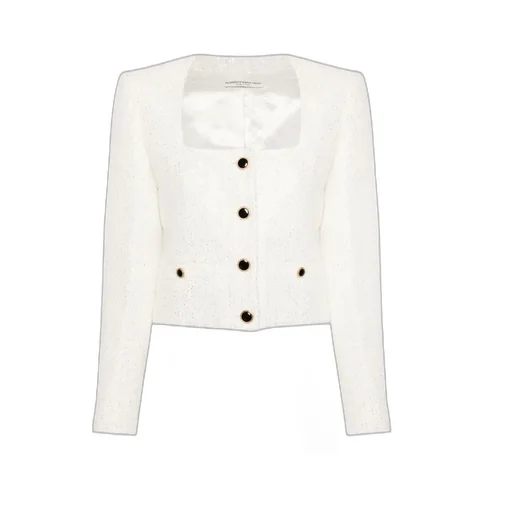 Sequinned Tweed Square Neck Jacket